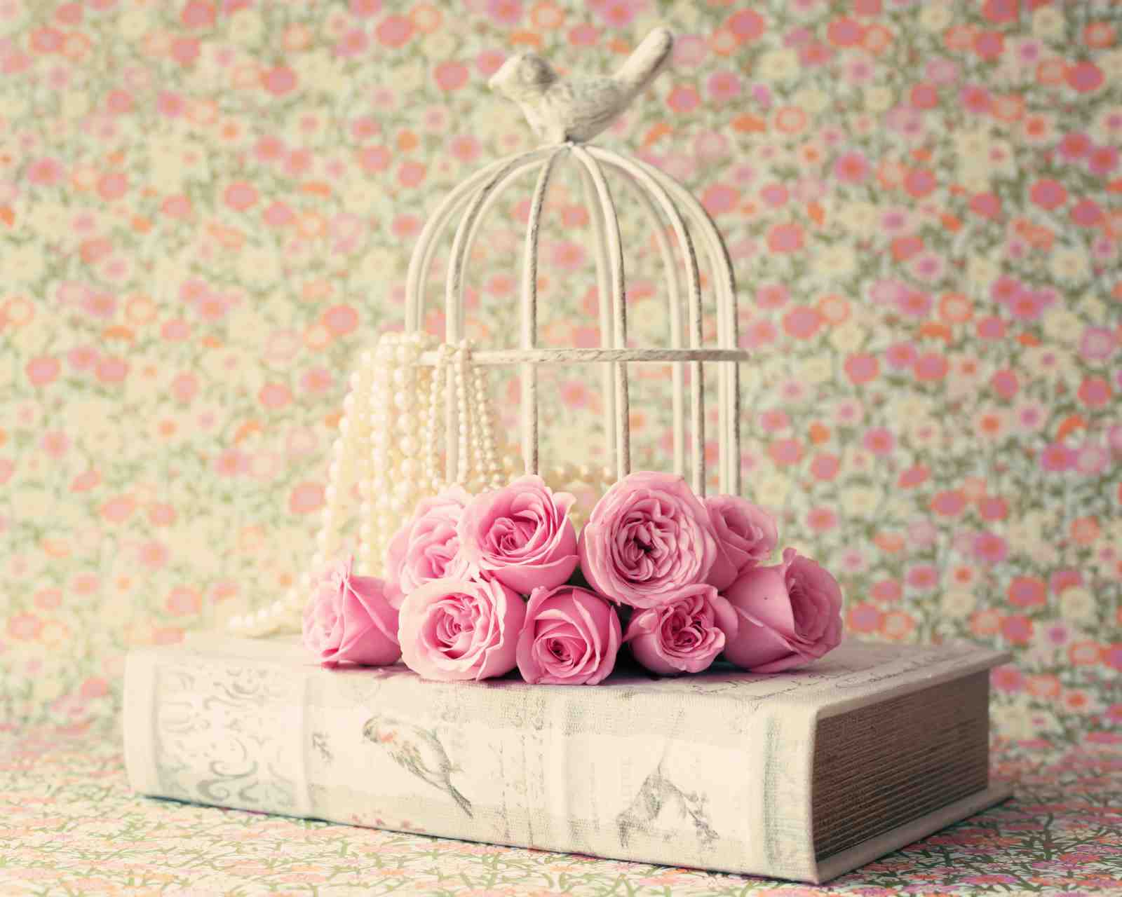 Shabby Chic Roses & Birdcage Wall Art