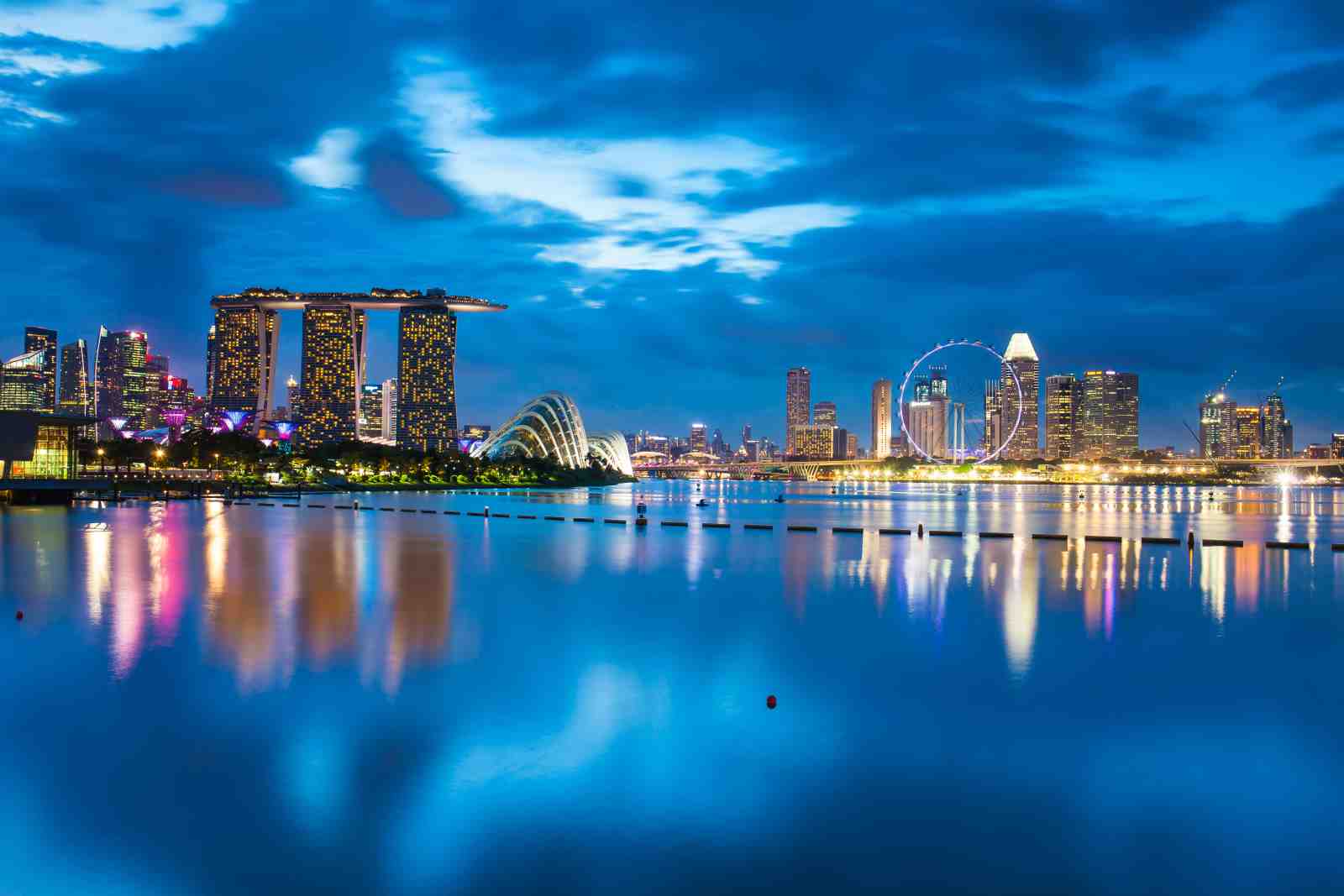 Singapore Skyline Night Cityscape Wall Art