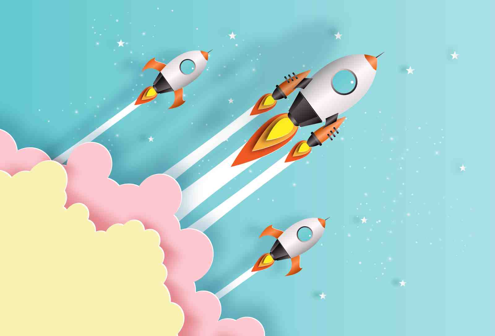 Blast Off Adventure Rocket Wall Art