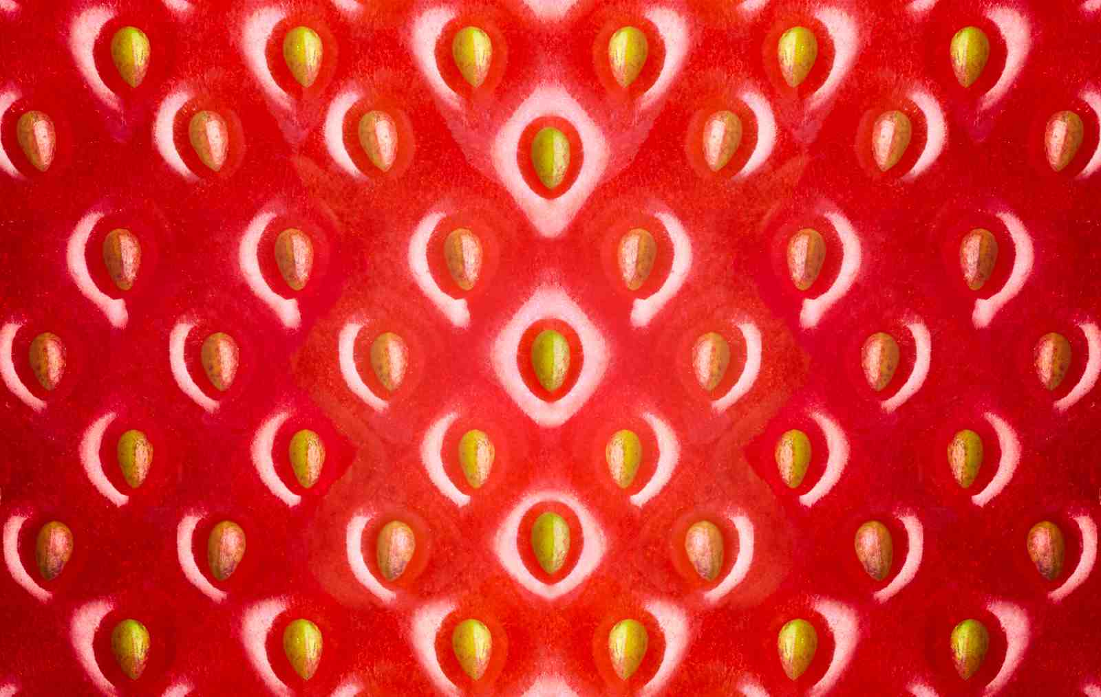 Vibrant Strawberry Macro Pattern Wall Art