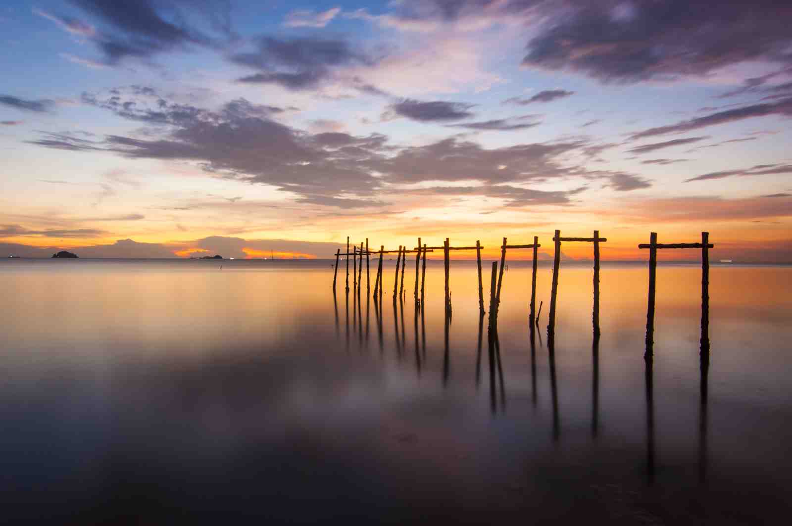 Serene Sunset Pier Serenity Wall Art