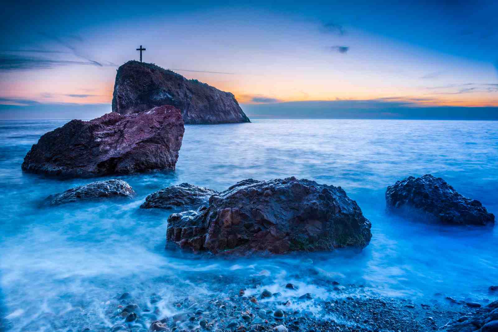 Serene Coastal Cross Wall Art