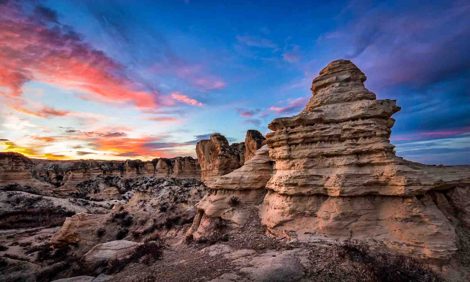 Sunset Desert Rock Formations Wall Art
