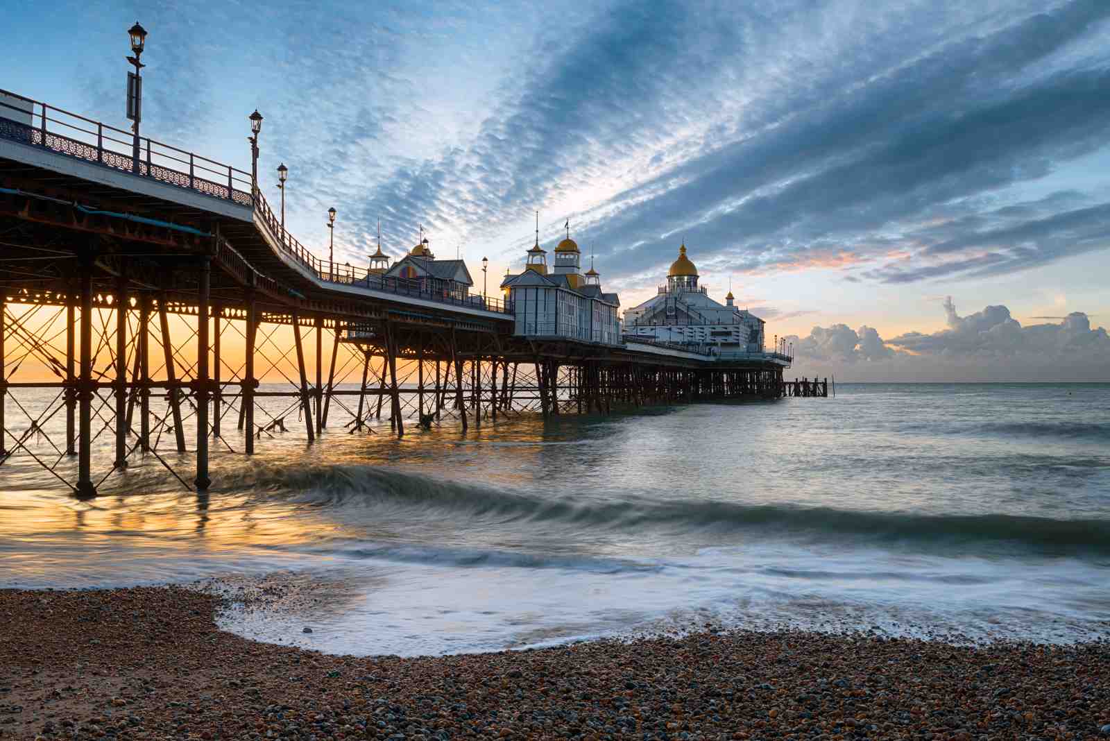 Seaside Pier Sunset Wall Art