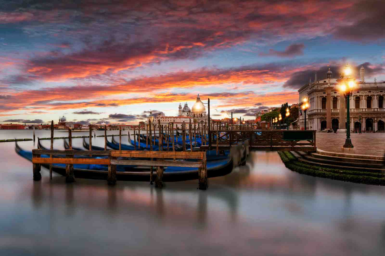 Venice Gondolas Sunset Wall Art