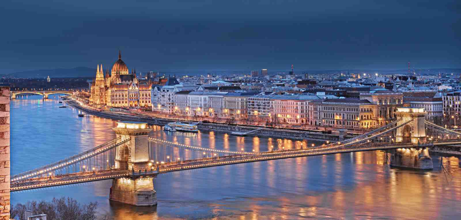 Budapest Chain Bridge Cityscape Wall Art
