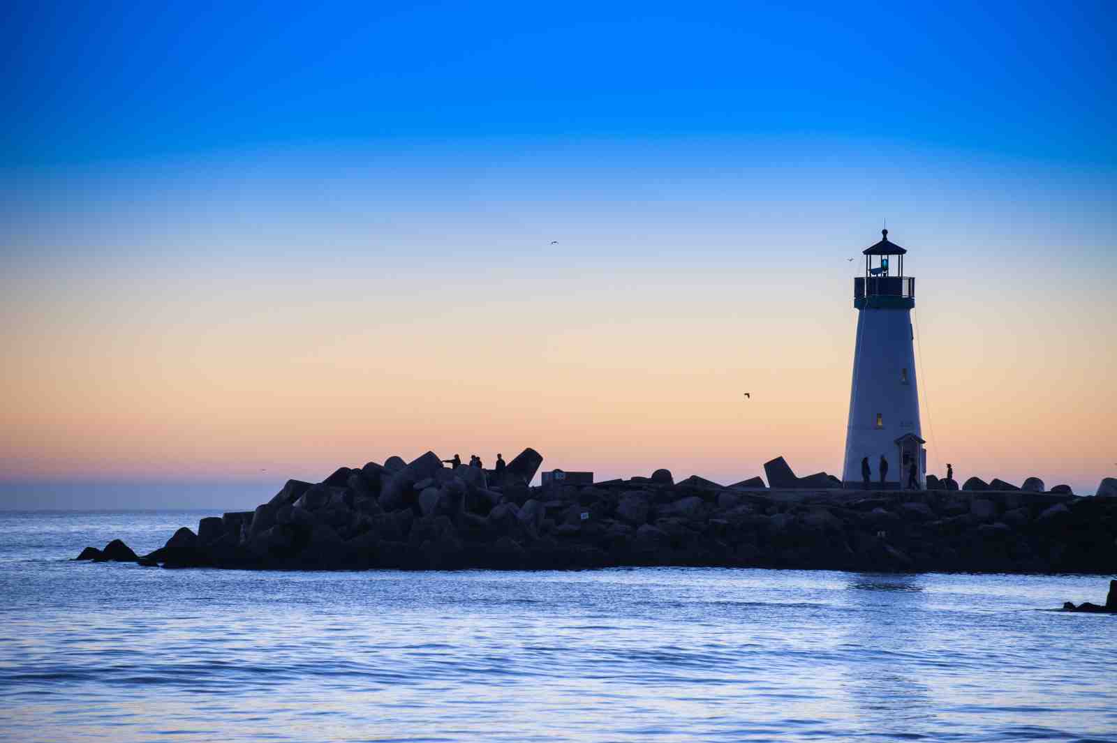 Serene Lighthouse Sunset Coastal Wall Art Wall Art