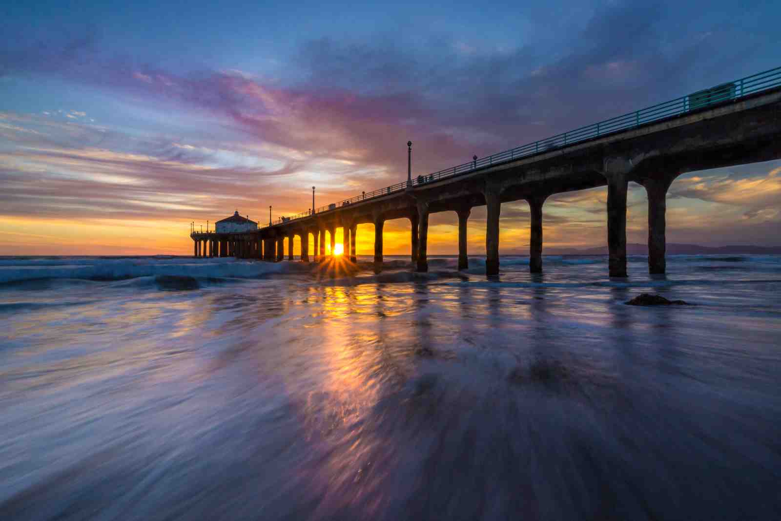 Sunset Pier Ocean Wall Art for Coastal Vibes