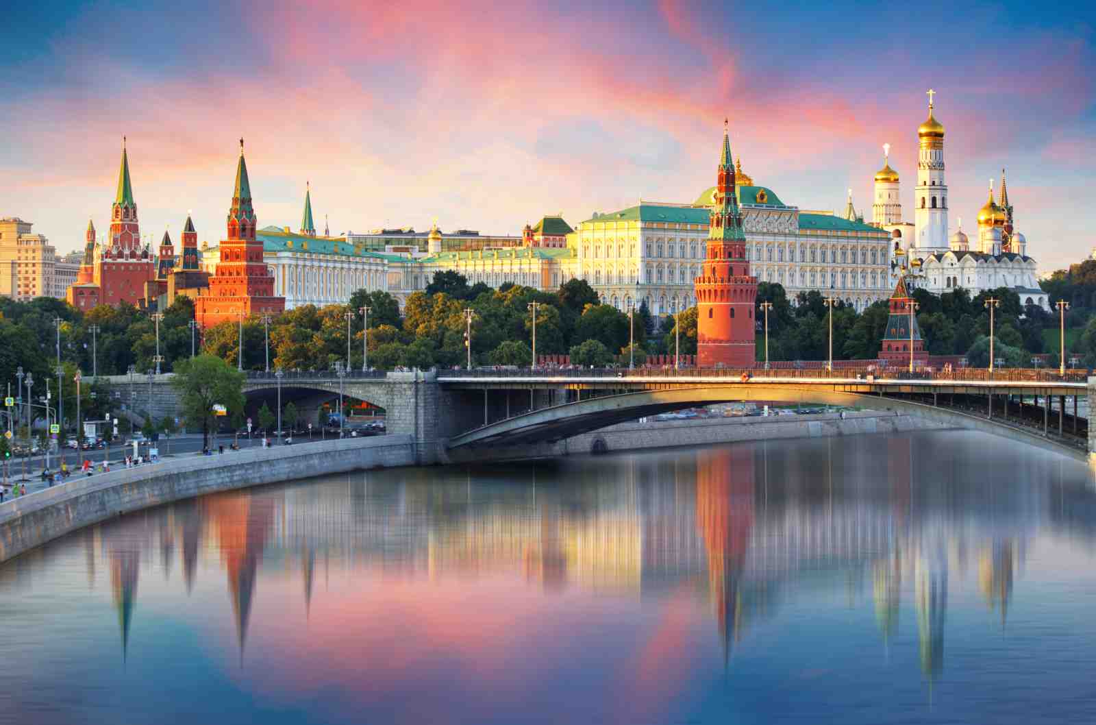 Moscow Kremlin Sunset Cityscape Wall Art