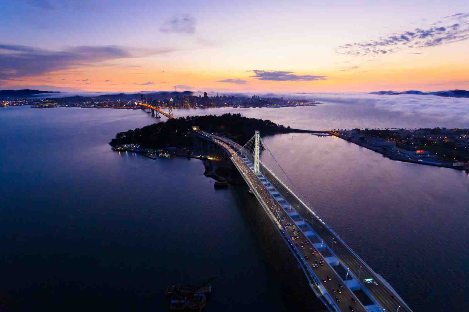 San Francisco Bay Bridge Sunset Wall Art