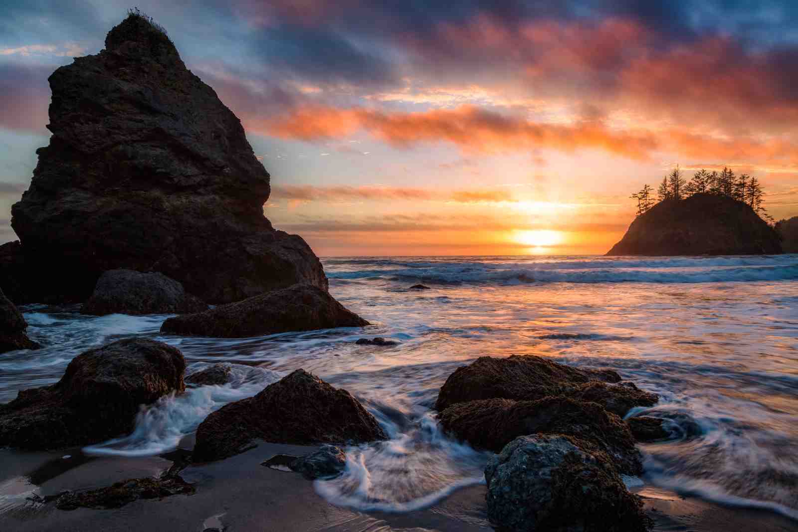 Dramatic Coastal Sunset Ocean Wall Art