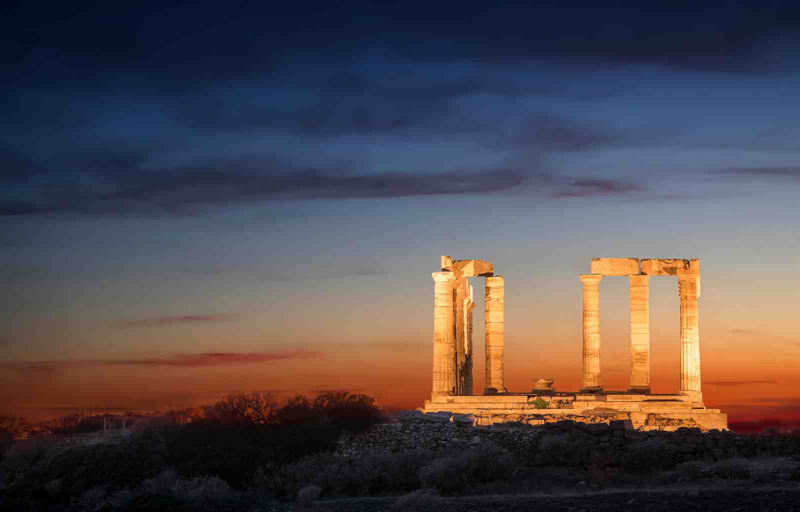 Ancient Greek Temple Sunset Wall Art