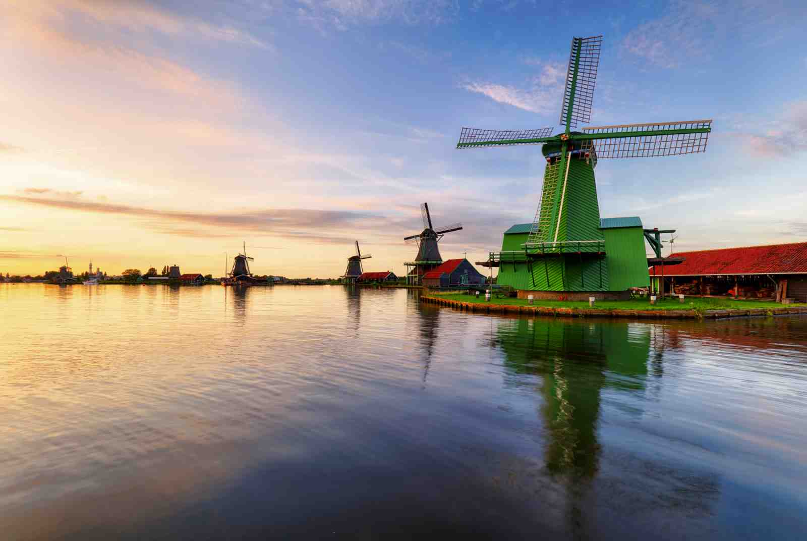 Dutch Windmills Landscape Wall Art