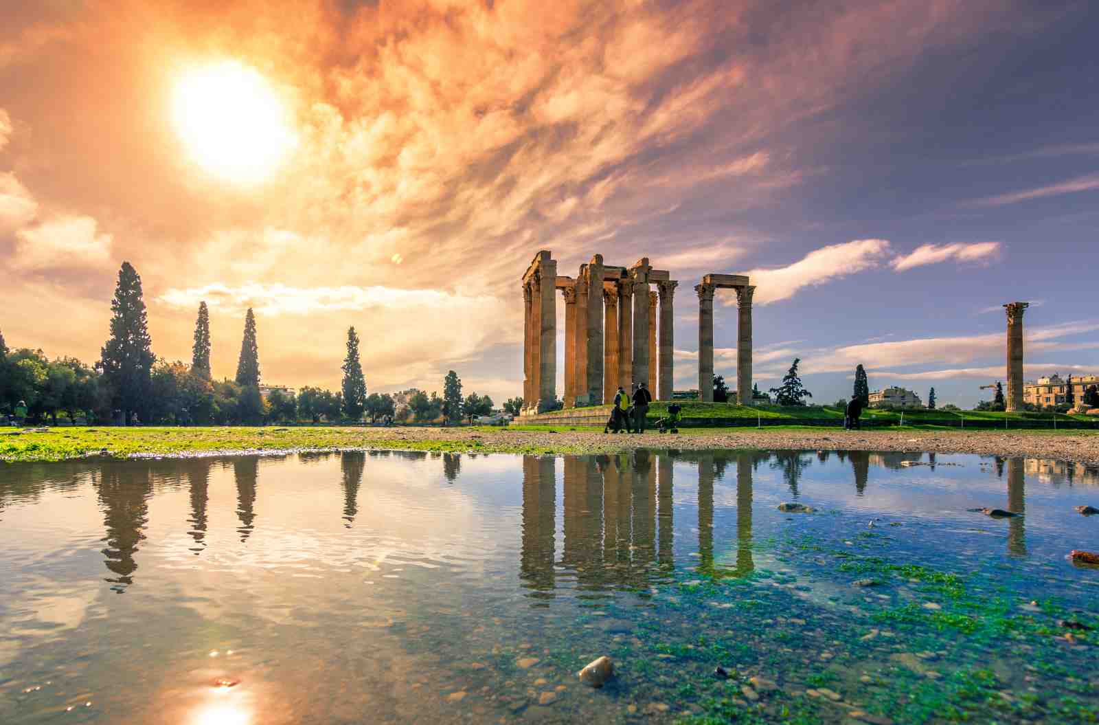 Temple of Olympian Zeus Athens Sunset Wall Art