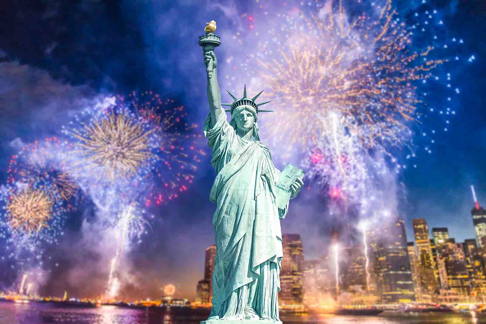 Majestic Liberty Fireworks Wall Art