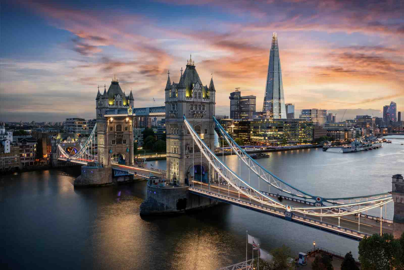Iconic London Tower Bridge Sunset Wall Art