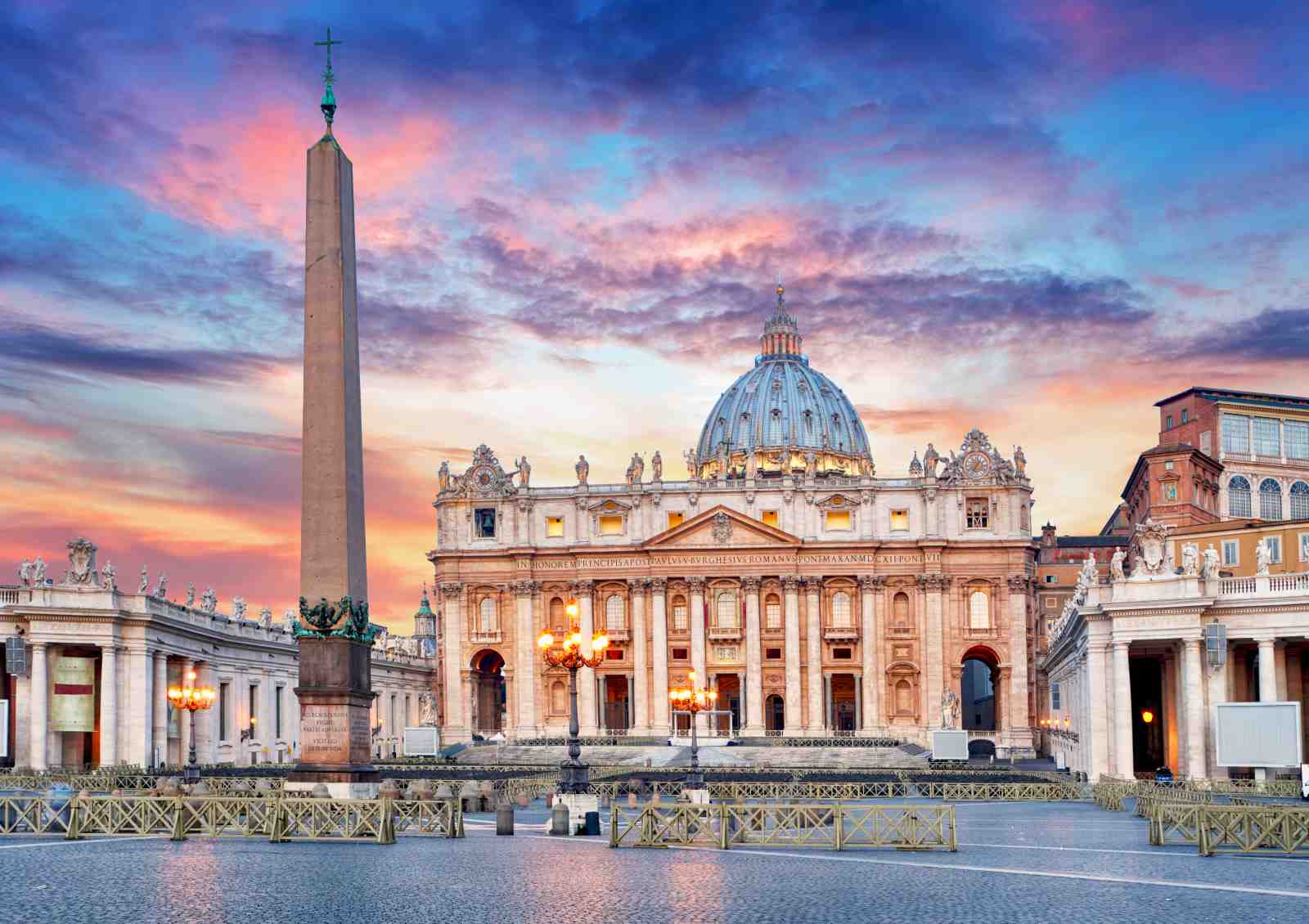 St. Peter's Basilica Rome Sunset Wall Art