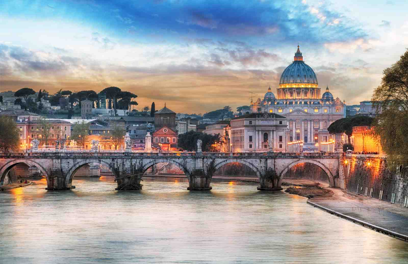 Rome St. Peter's Basilica Sunset Wall Art