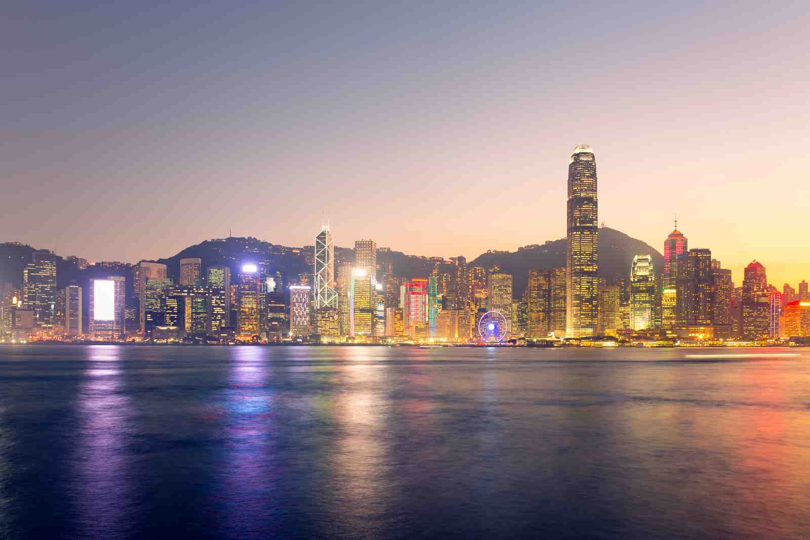 Hong Kong Skyline Dusk Wall Art