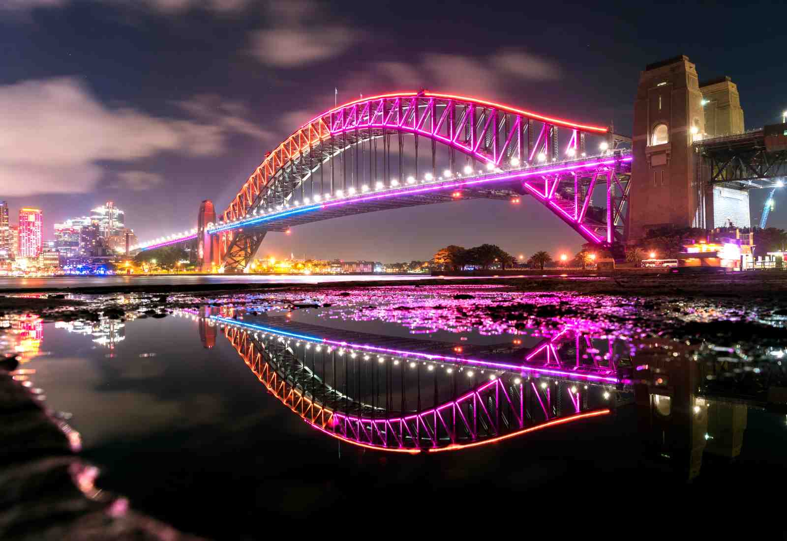 Sydney Harbour Bridge Light Show Wall Art