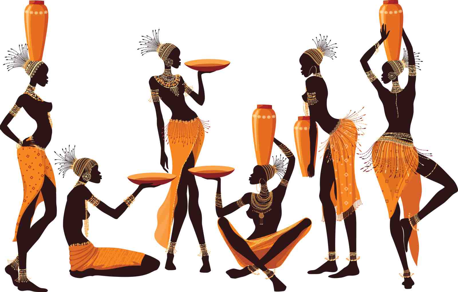 African Women Silhouette Wall Art - Tribal Art