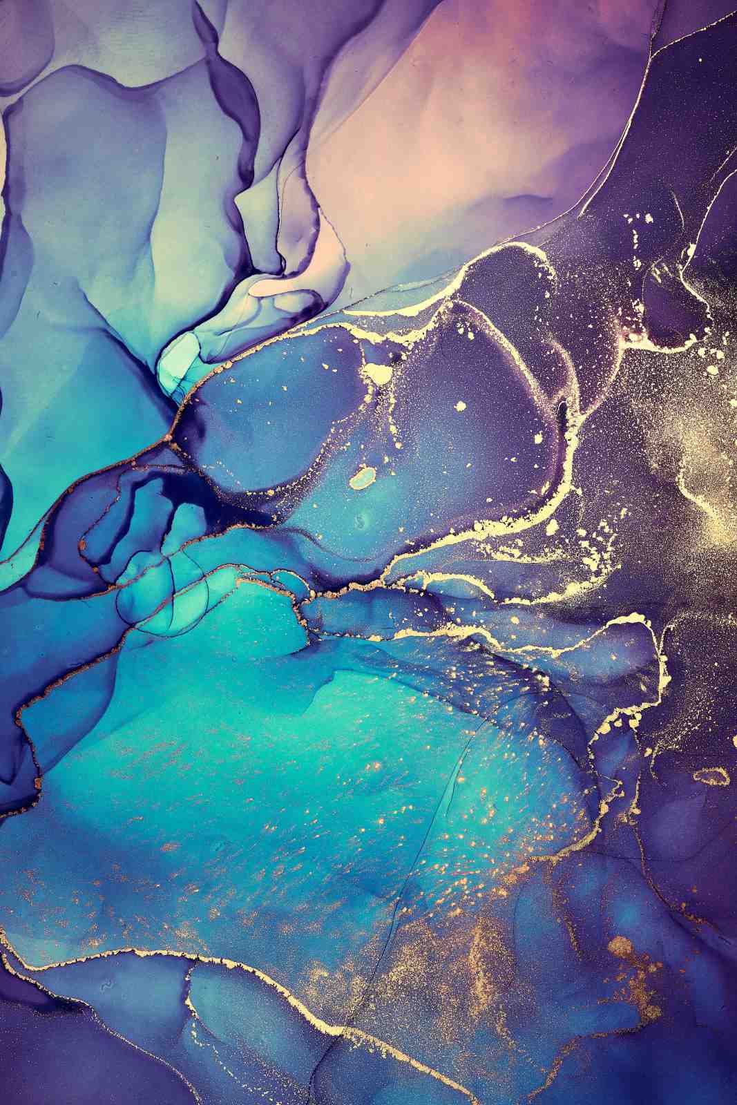 Oceanic Flow Gold Swirls Wall Art