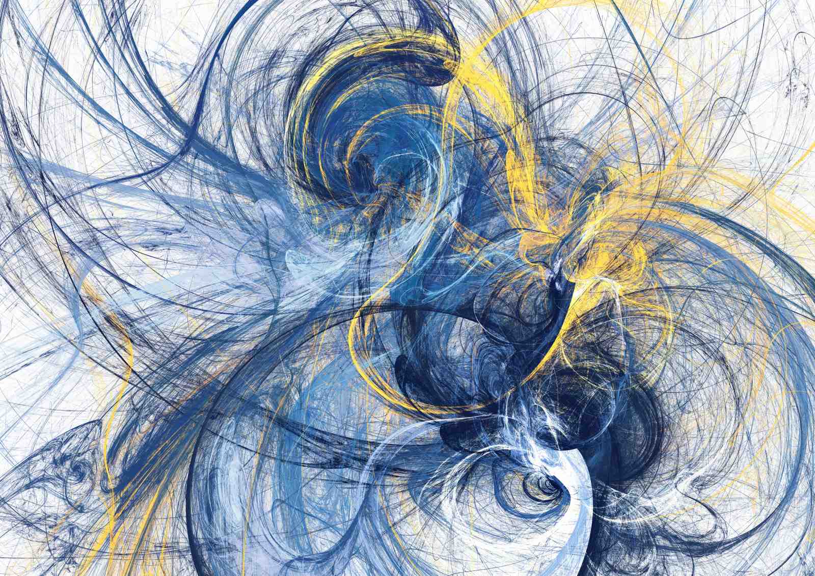 Abstract Swirl Blue & Gold Wall Art