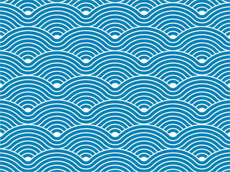 Zen Ocean Waves Blue & White Wall Art