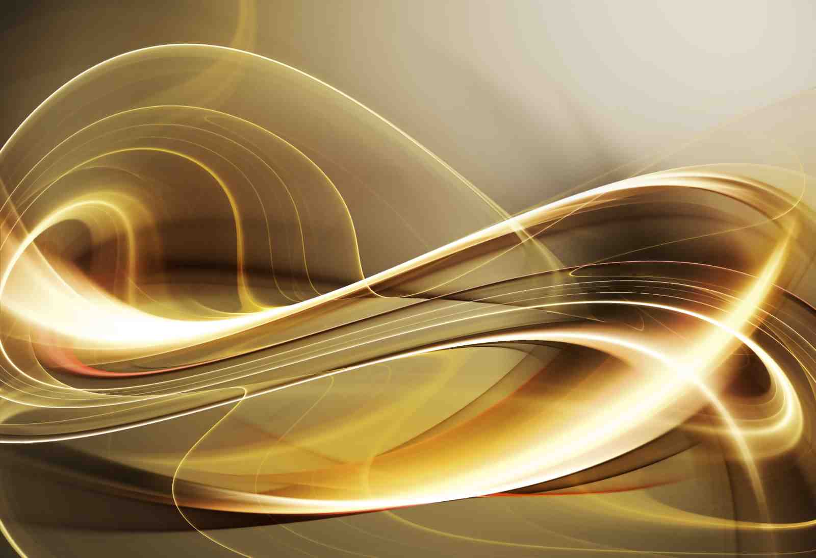 Golden Flow Abstract Waves Wall Art