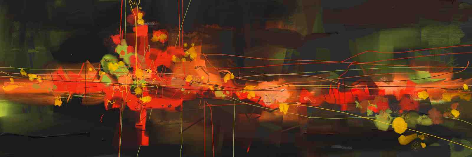 Abstract Fiery Burst Wall Art