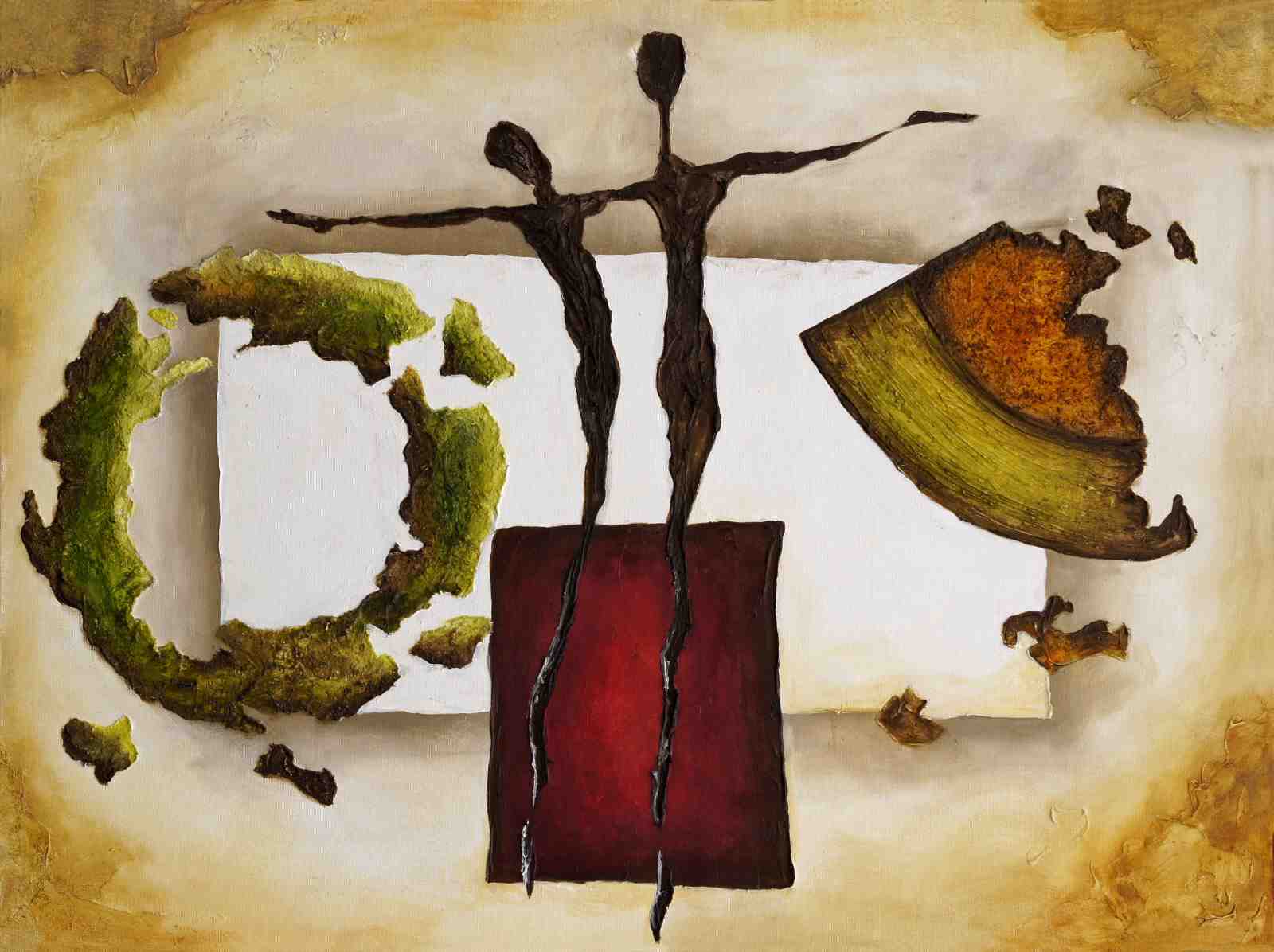 Abstract Figures Harmony Textured Wall Art