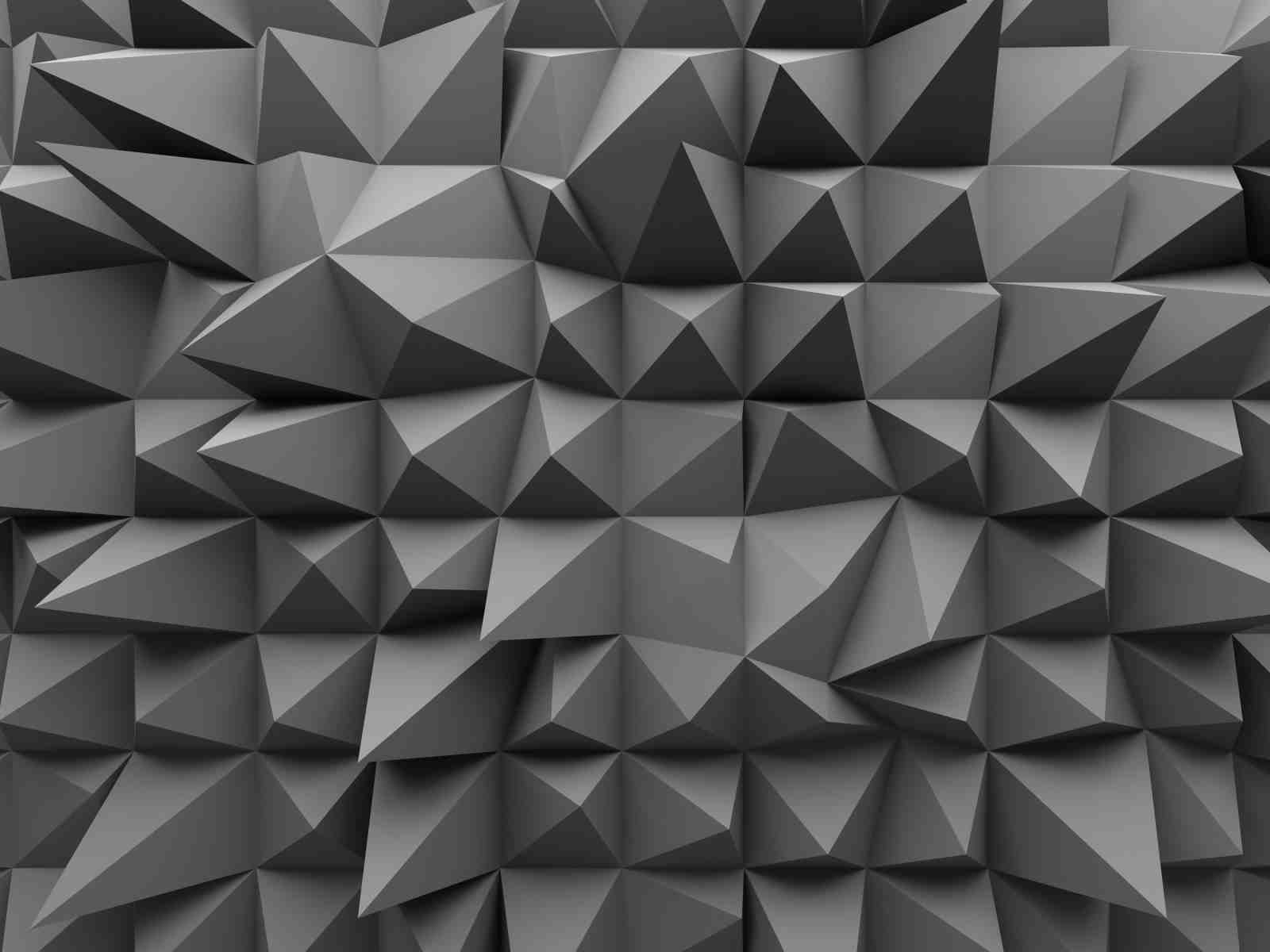 Geometric Facets Grey Abstract Wall Art