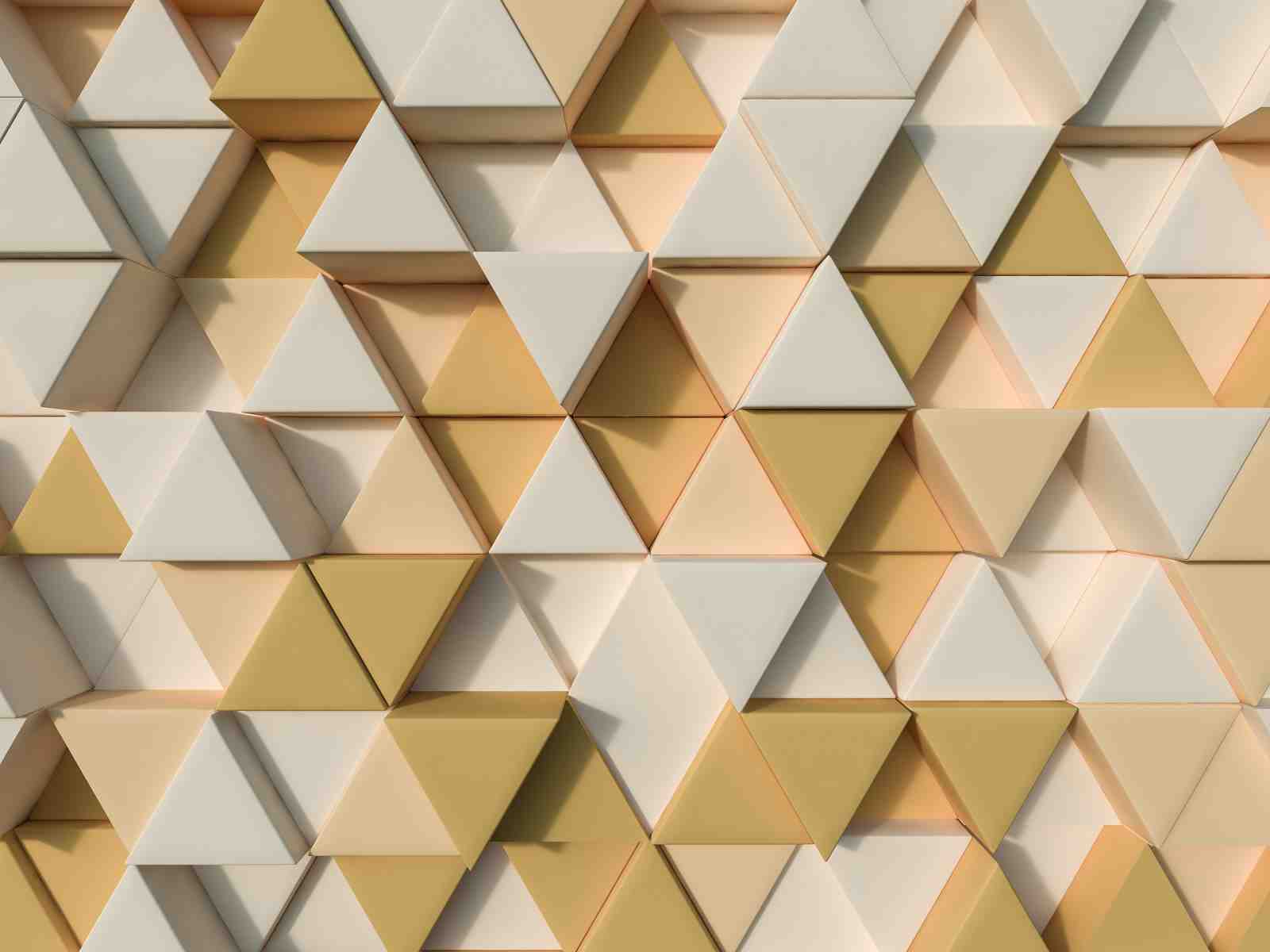 Geometric Gold & Cream Triangle Wall Art Wall Art