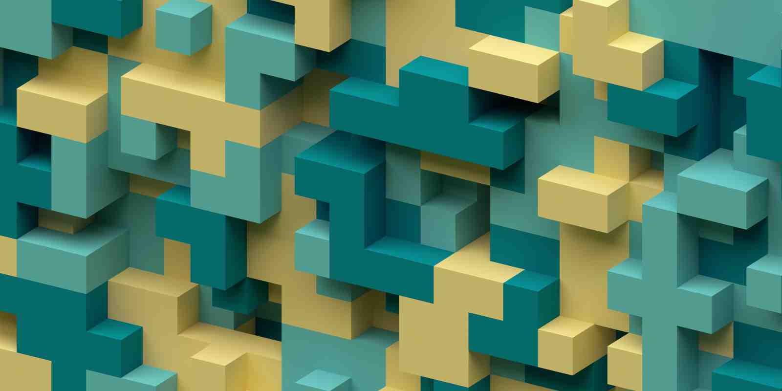 Abstract Geometric Teal & Gold Wall Art