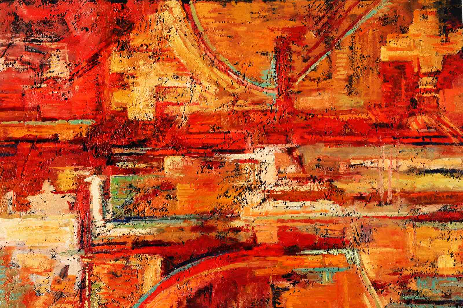 Vibrant Abstract Cityscape Wall Art