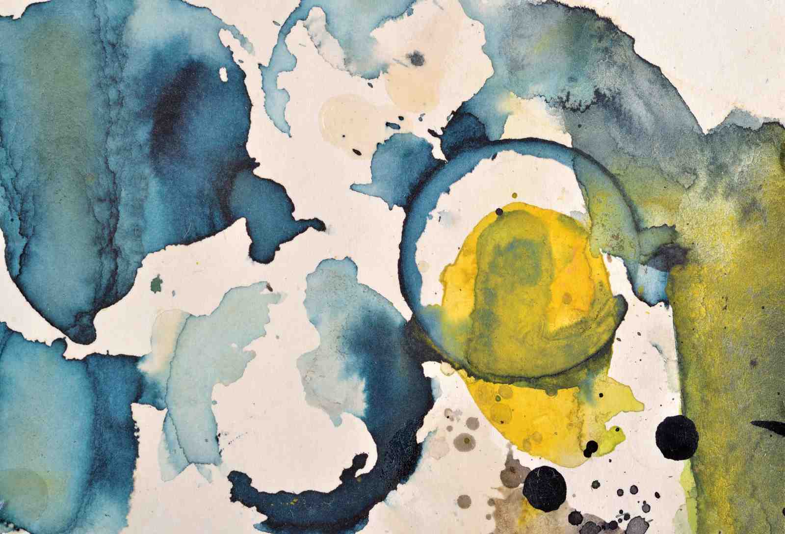 Abstract Watercolor Ocean & Sun Wall Art