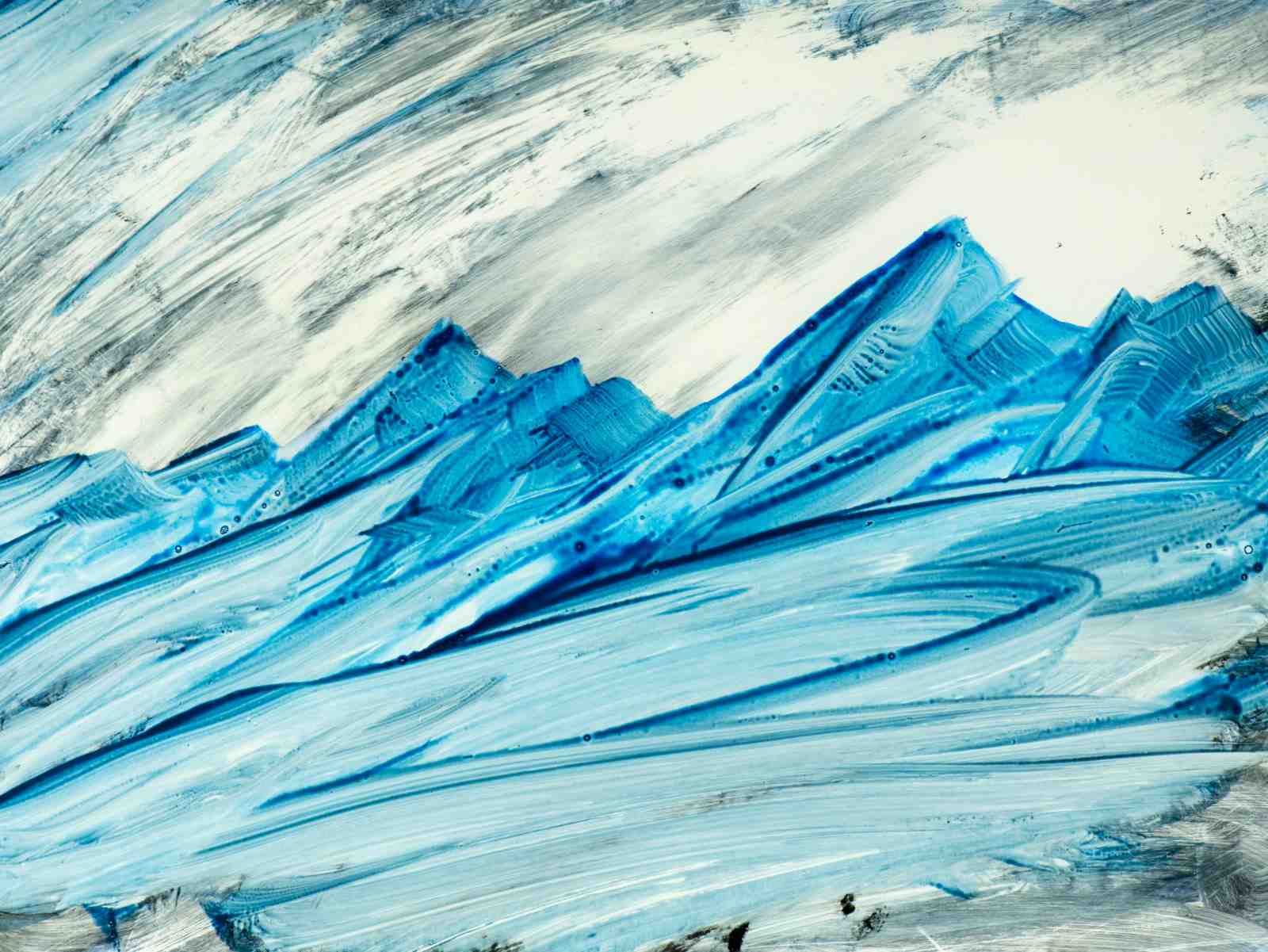 Abstract Blue Mountainscape Wall Art