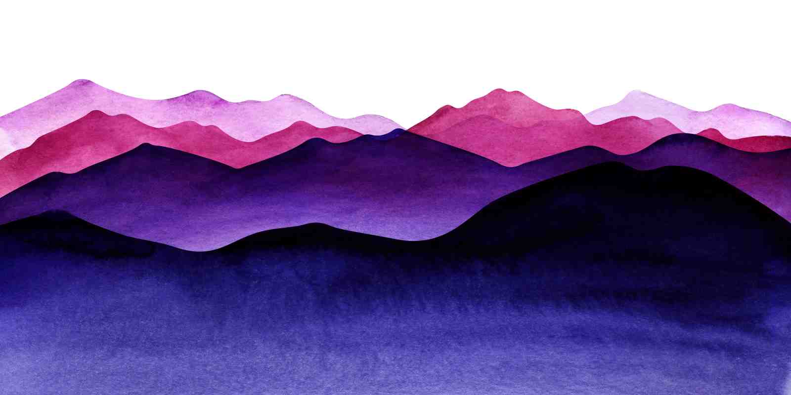 Purple Mountain Vista Watercolor Wall Art
