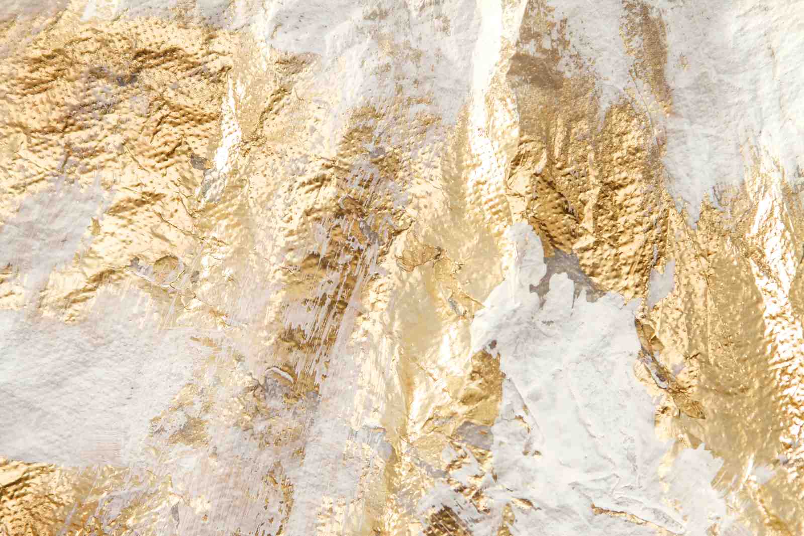 Textured Gold & White Abstract Wall Art