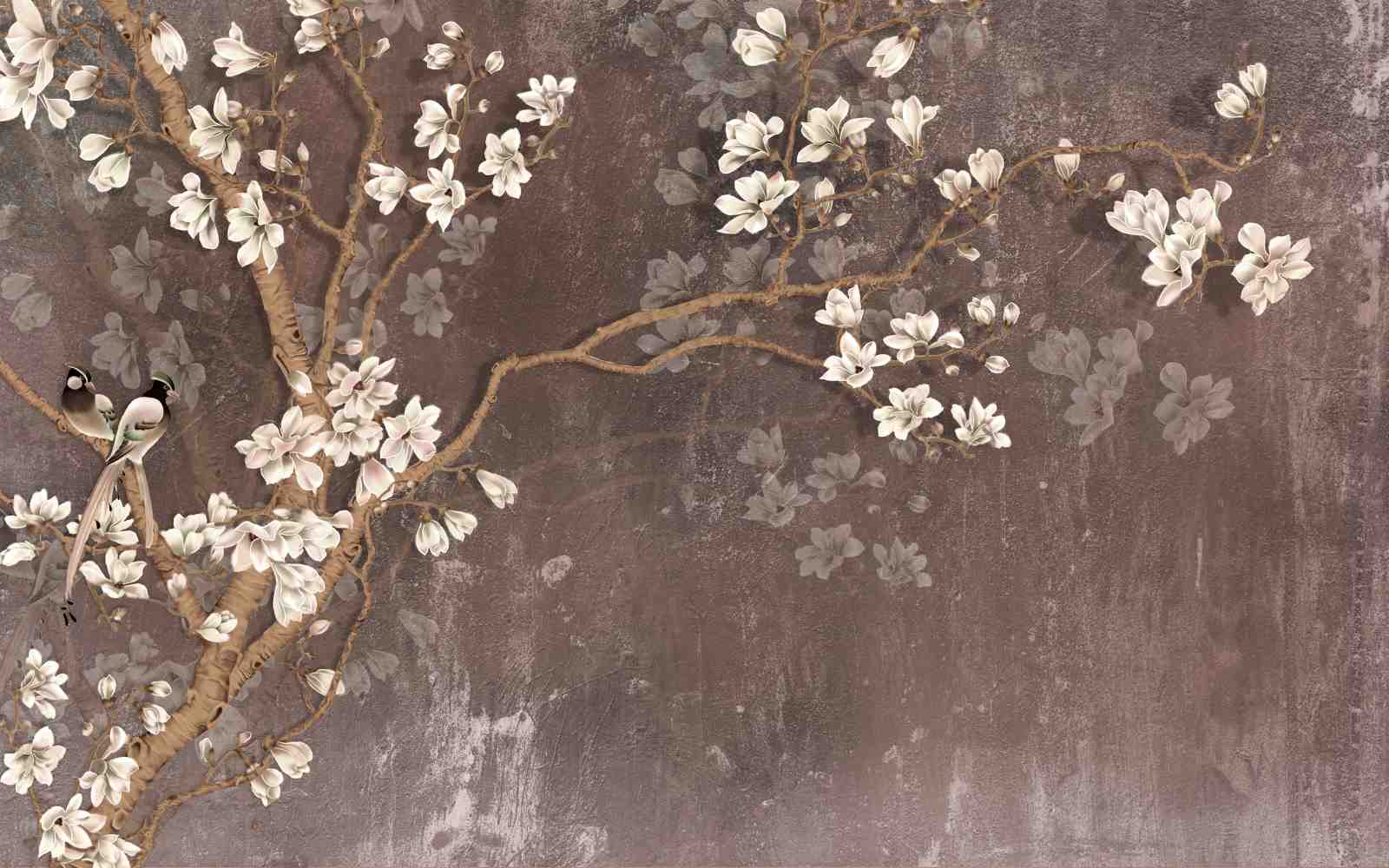 Elegant Bird & Magnolia Tree Wall Art