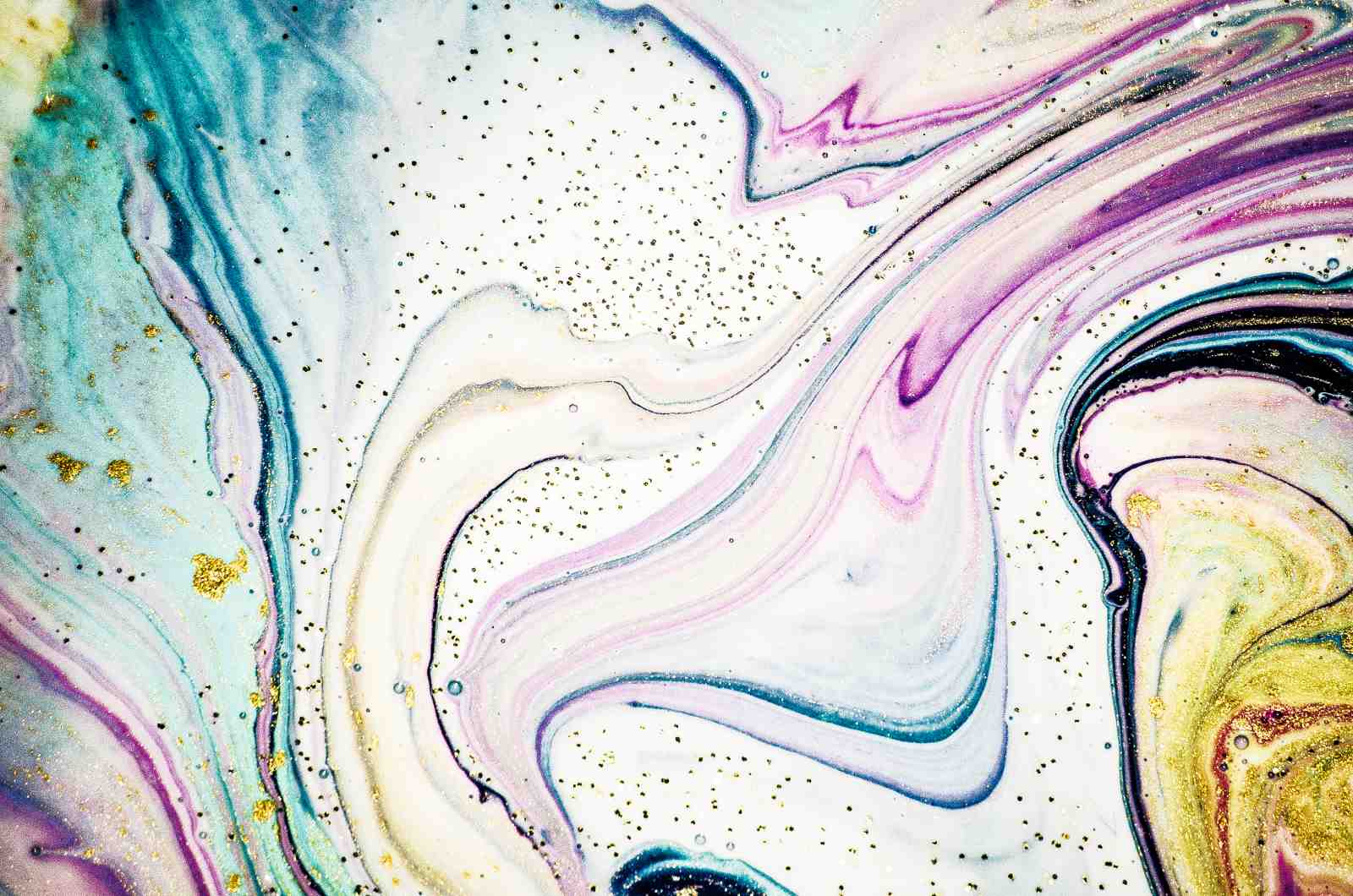 Ethereal Marble Swirl Gold Dust Wall Art