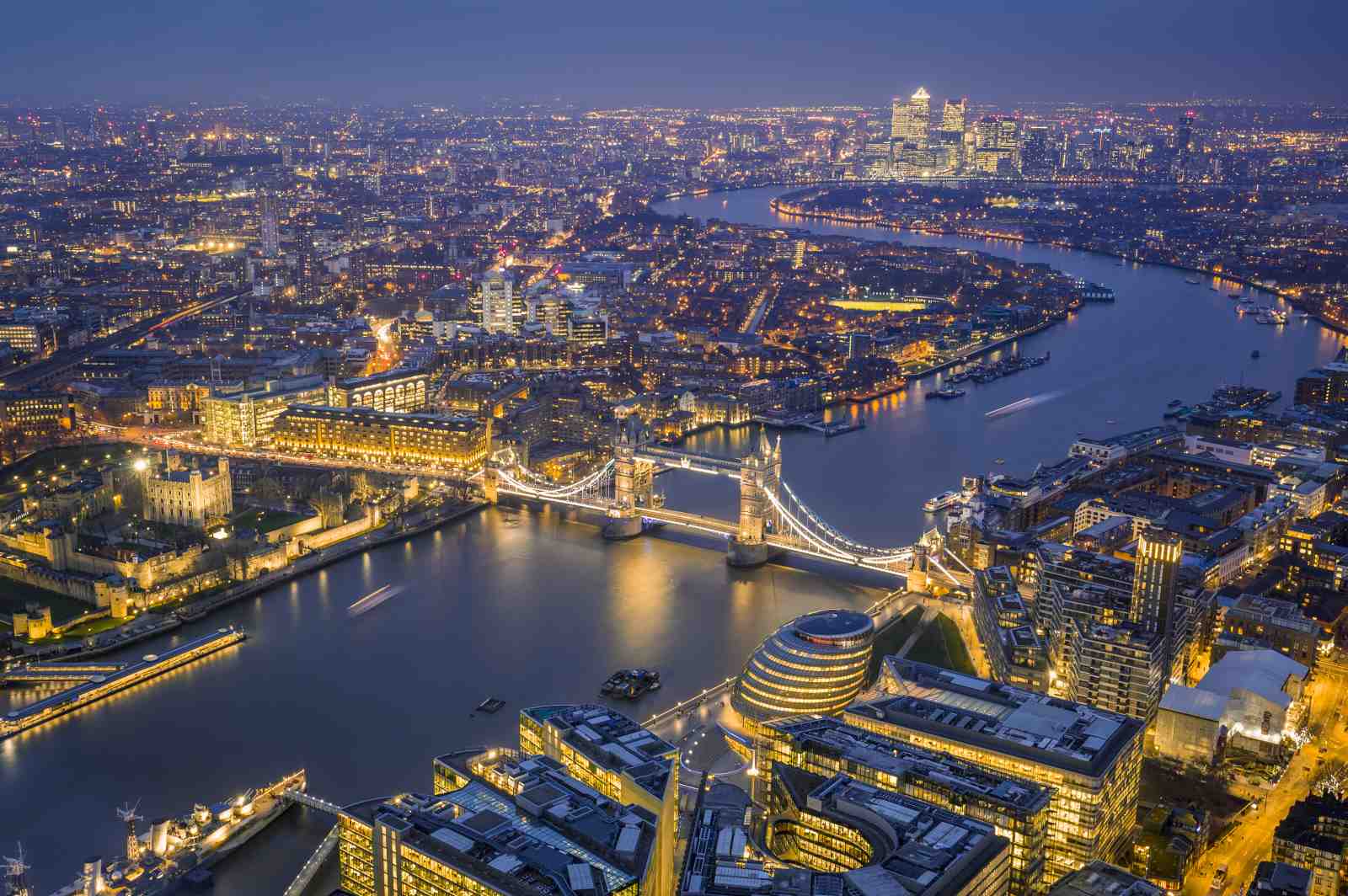 London at Night Skyline Tower Bridge Wall Art