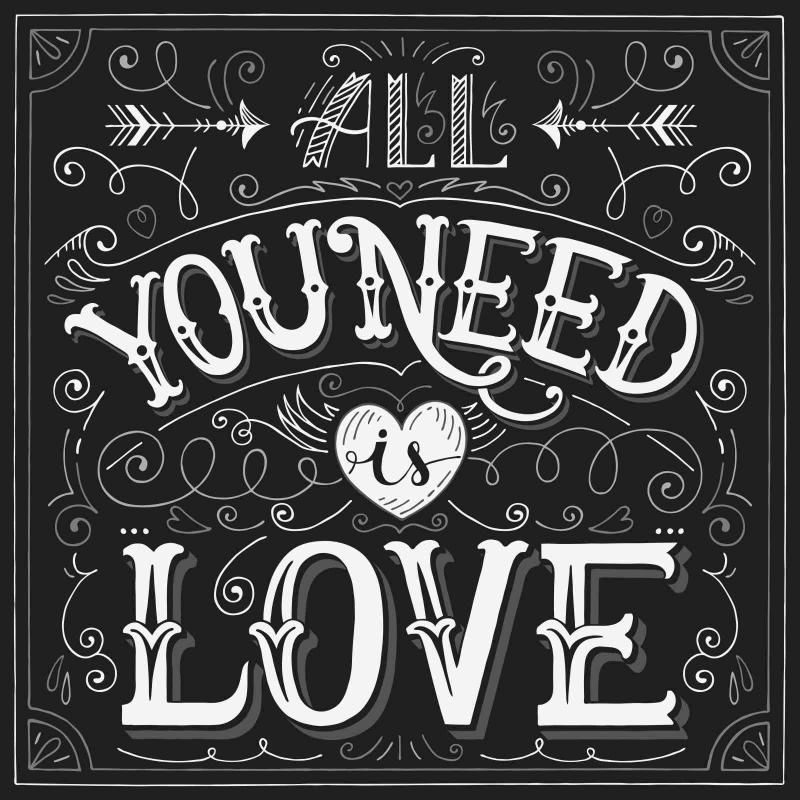 All You Need Is Love Chalkboard Art Wall Art