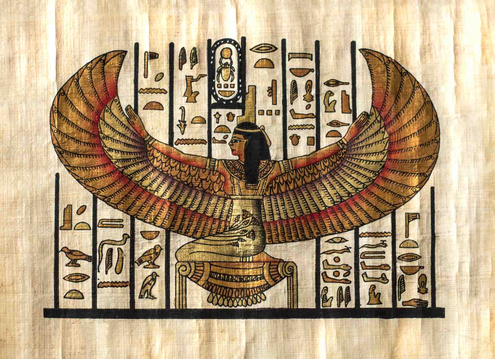Isis Goddess Hieroglyphics Egyptian Wall Art Wall Art