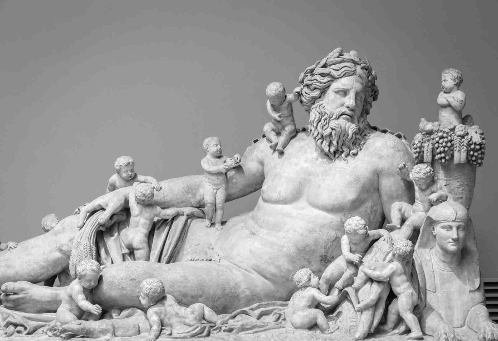 Timeless Ancient Figure with Putti Wall Art