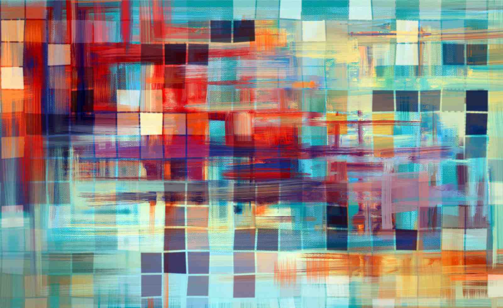 Vibrant Abstract Grid Wall Art