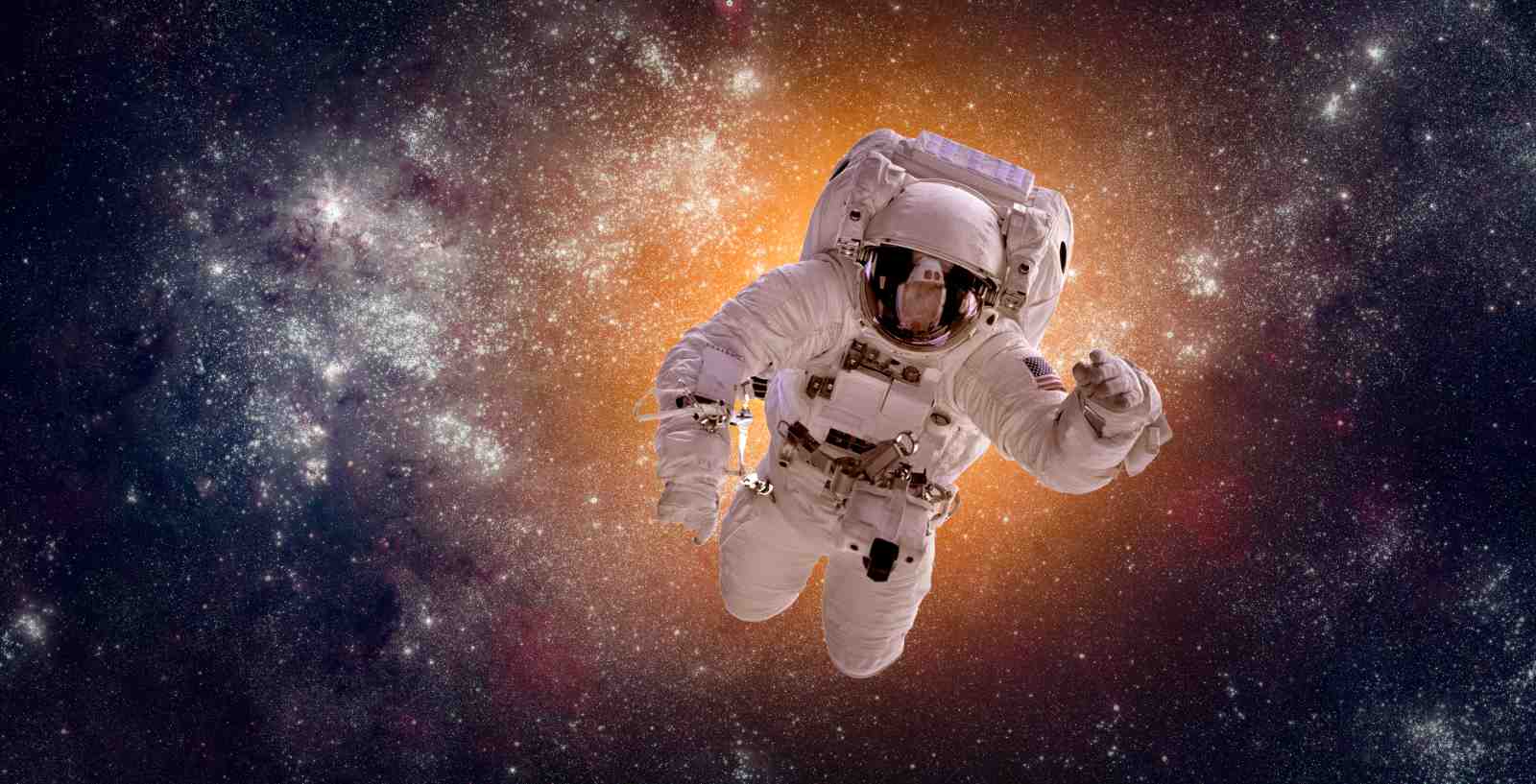 Astronaut in Space Nebula Wall Art