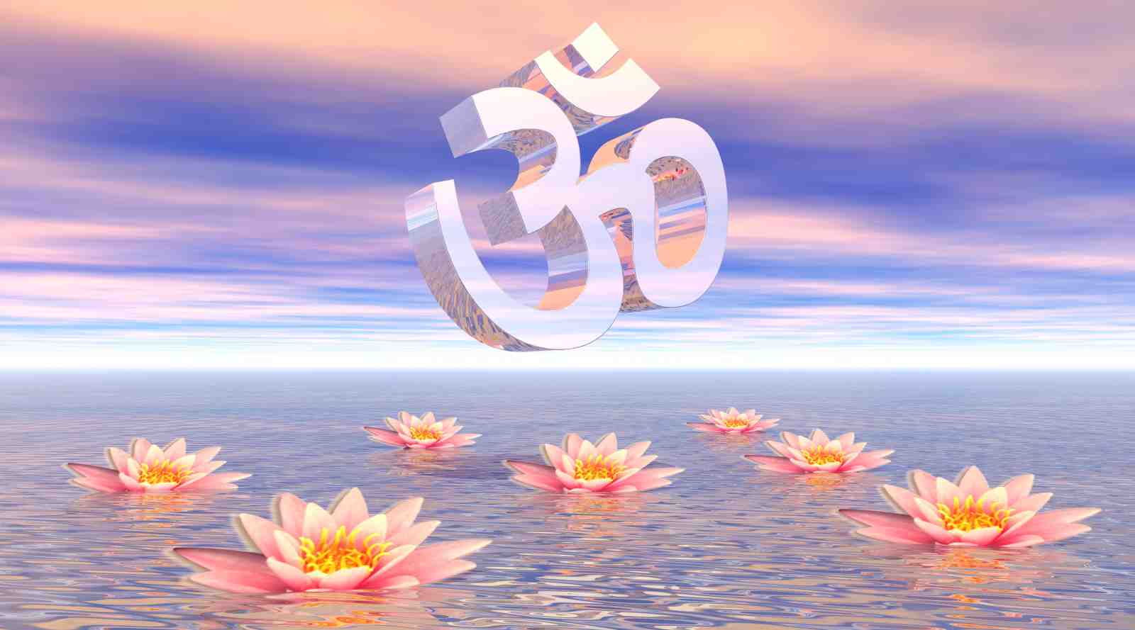 Serene Om & Lotus Water Wall Art