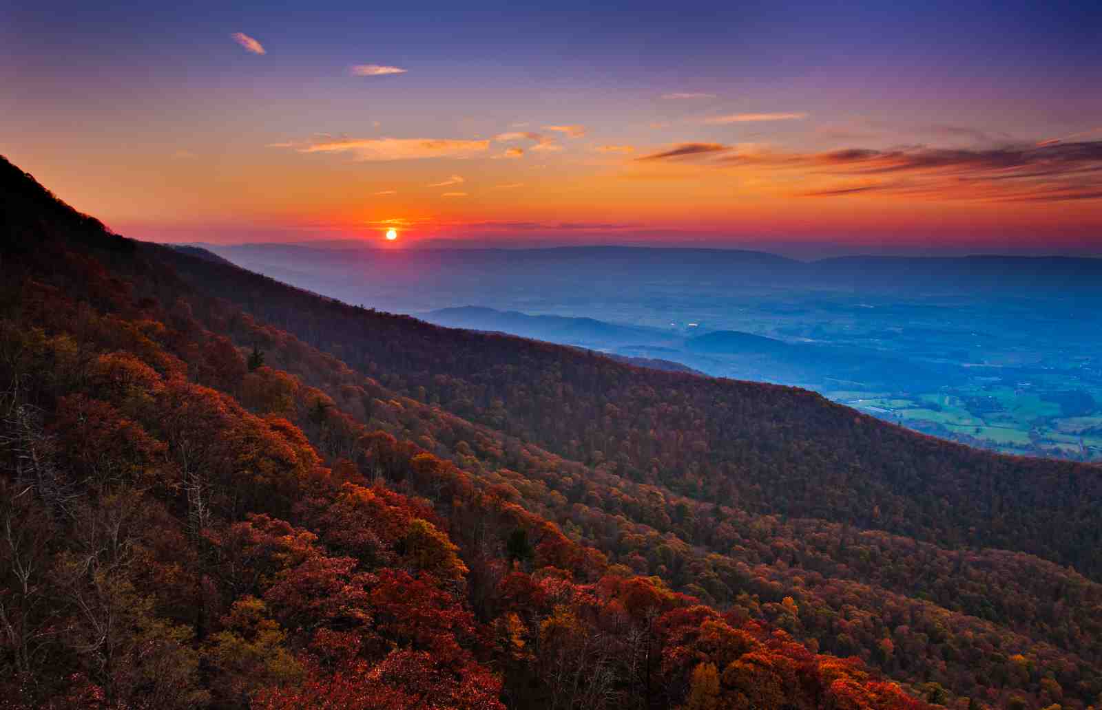 Autumn Mountain Sunset Wall Art