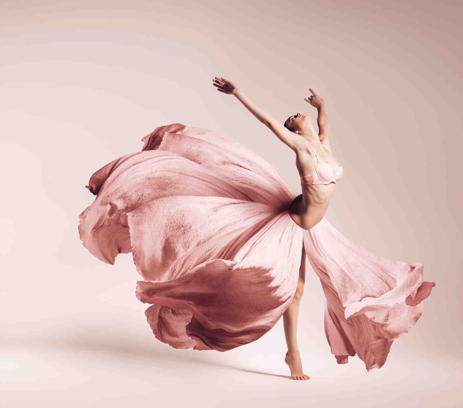 Elegant Pink Dancer Floral Art Wall Art